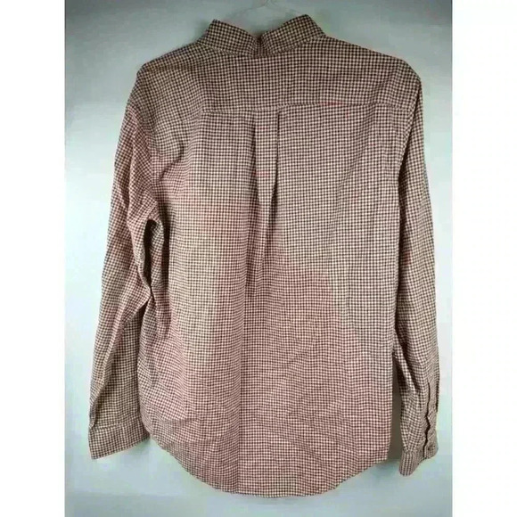 Eddie Bauer Flannel Shirt Mens L Dark Red Classic Fit Check Plaid Twill Cotton - Picture 9 of 10